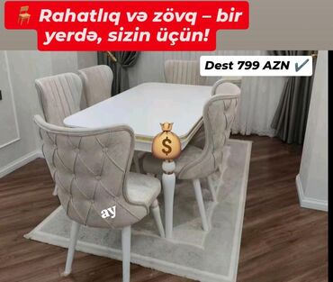 Masa və oturacaq dəstləri: Masa ve oturacaq rəng seçimi var