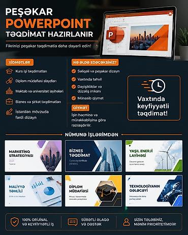 daye isi axdaram: Peşəkar PowerPoint təqdimat hazırlanması xidməti Xidmətlər: - Kurs — 1