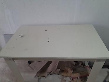 komputer sekilleri: Ağ rəngli sadə iş/masaüstü stol - Minimalist dizayn: düz düzbucaqlı — 2