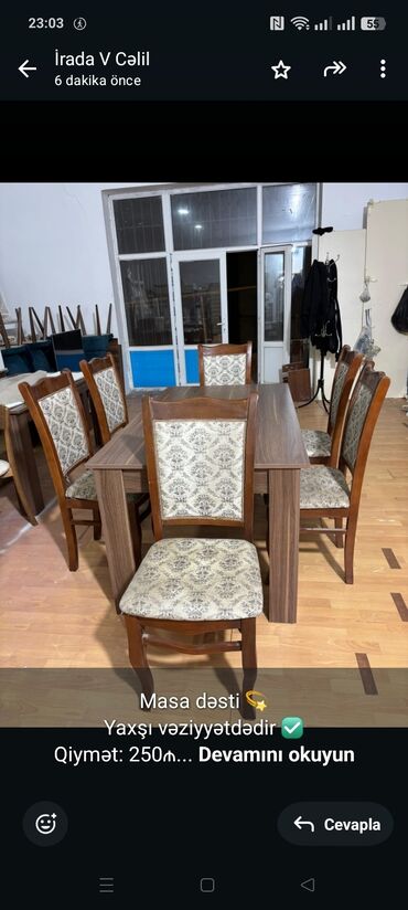 yolka ikinci el: Masa dəsti 💫 Yaxşı vəziyyətdədir ✅ Qiymət: 250₼ 📍 ünvan Müşfiq İradə