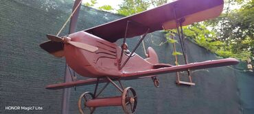 Ostali antikviteti: Stari Veliki Drveni Avion Za kacenje Rucni rad Veoma masivna i tezak — 6