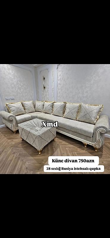 Divan və kreslo dəstləri: Məhsul: Künc divan dəstləri - Ölçülər: 280 × 200 sm (şəkildə qeyd — 2