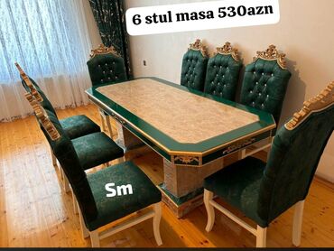 Masa və oturacaq dəstləri: Qonaq otağı üçün, Yeni, 6 stul — 19