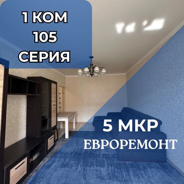 планировка 105 серии: 1 комната, 34 м², 105 серия, 7 этаж, Евроремонт
