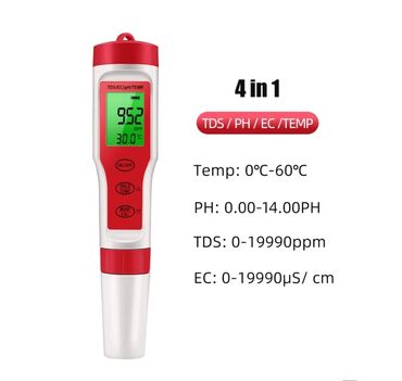 havanın temperaturunu ölçən cihaz: Su testeri. Model: TPH 01139A TDS, PH, EC və termometr ● Ölçmə