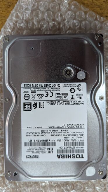 Жесткие диски, переносные винчестеры: Накопитель, Б/у, Toshiba, HDD, 1 ТБ, 3.5", Для ПК