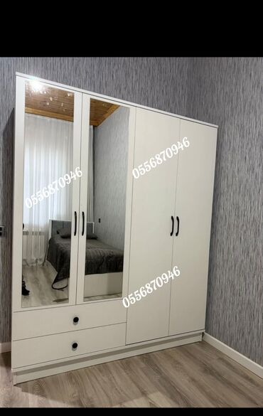 şam balı: Yeni, Açılan, 4 qapılı Düz dolab, Qarderob, paltar dolabı, Azərbaycan