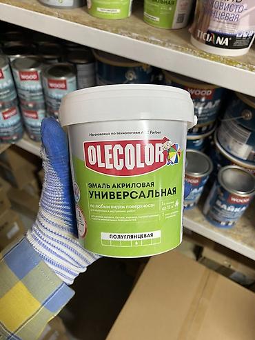 Эмаль: Эмаль акриловая универсальная OLECOLOR, полуглянцевая - Назначение — 1
