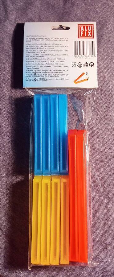 Nov komplet 10 zatvarača za kese. Dimenzije: 2 kom. x 15 cm plus 8