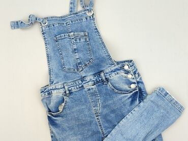białe klapki na koturnie lasocki: Dungarees for women, size M