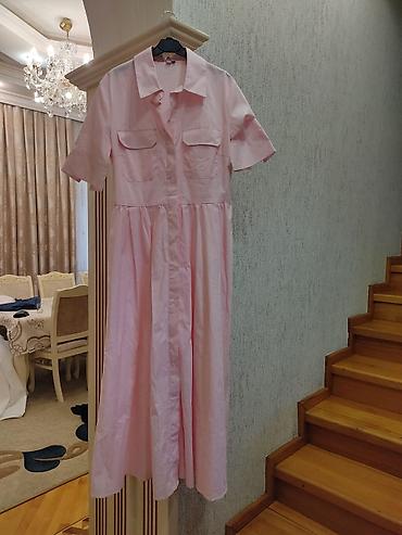 cehrayi don: Açıq çəhrayı rəngdə qadın donu - Model: köynək tipli midi don - — 1