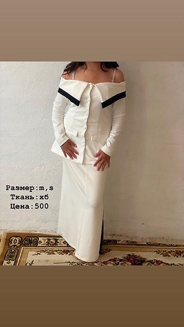 модные одежды: Костюм с юбкой, Модель юбки: Прямая, Макси, Пиджак, M, S — 1