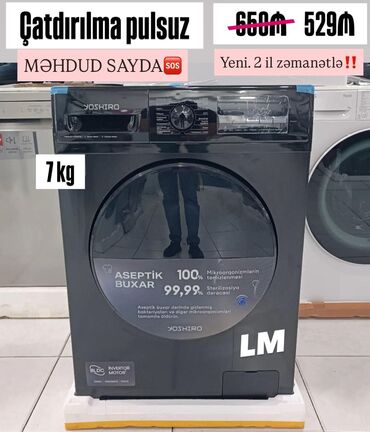 Paltaryuyan maşınlar: Yoshiro ön yükləməli paltaryuyan maşın - Tutum: 7 kq - Rəng: qara -
