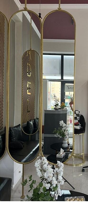 Salon, tibbi mebel: Salon mebeli dəsti – qızılı çərçivəli güzgülər və hidravlik ustа — 2