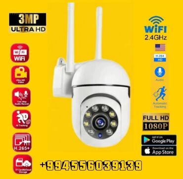 ucuz nodbuk: Kamera 3MP PTZ 1440P FHD Simsiz Təhlükəsizlik Kamerası ve 64 GB yadaş