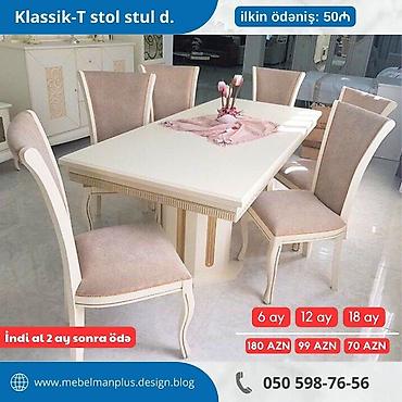 ay: Qonaq otağı üçün, Yeni, Açılan, Kvadrat masa, 6 stul — 6