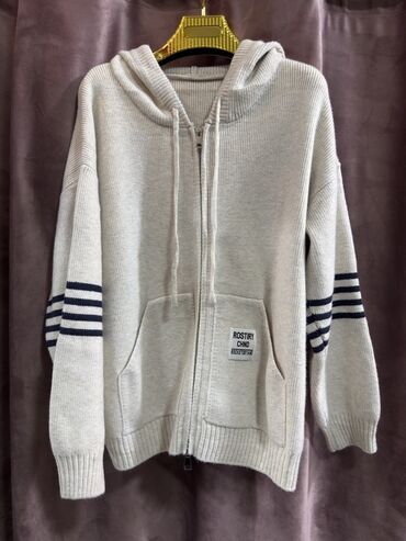 Qadın geyimləri: Hoodie tipli toxunma kardiqan - Model: Kapüşonlu, önü tam fermuarlı