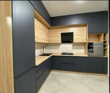 Sifarişlə mətbəx mebeli: Sifarişlə mətbəx dəsti, Özü çəkən petlələr, MDF, Kredit yoxdur, Pulsuz çatdırılma — 22