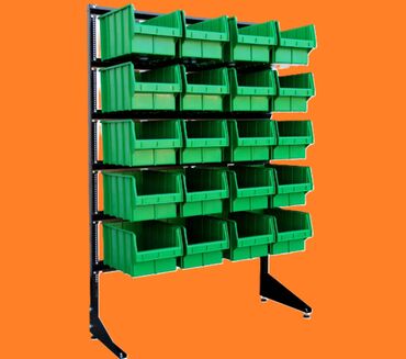 витринные стелажи: Стеллаж с пластиковыми ящиками 1501-0/0/0/6 Kombo - предназначен для