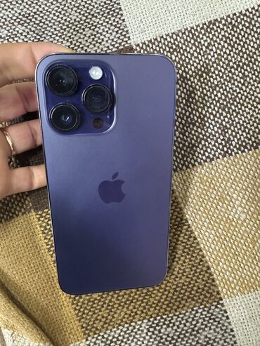 коробка на айфон: IPhone 14 Pro Max, Б/у, 128 ГБ, Deep Purple, Коробка, 90 %