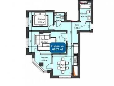 срочно продается квартира: 2 комнаты, 70 м², Элитка, 8 этаж, ПСО (под самоотделку)