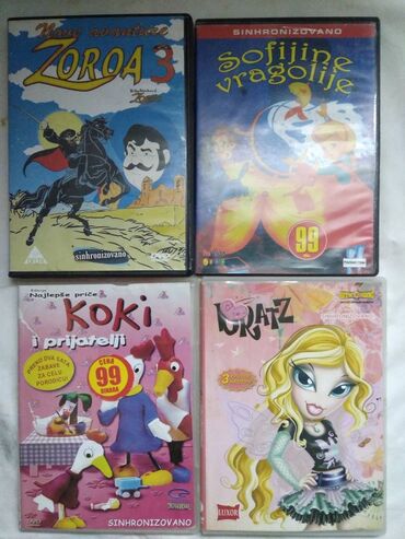 Kasete, CD i DVD: Crtani filmovi sinhronizovani na srpski,cena za kom — 12