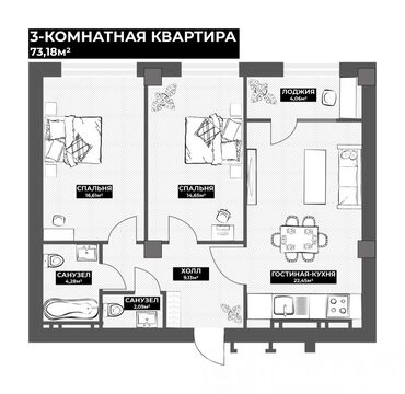 дом с мансардой: 3 комнаты, 73 м², Элитка, 8 этаж, ПСО (под самоотделку)