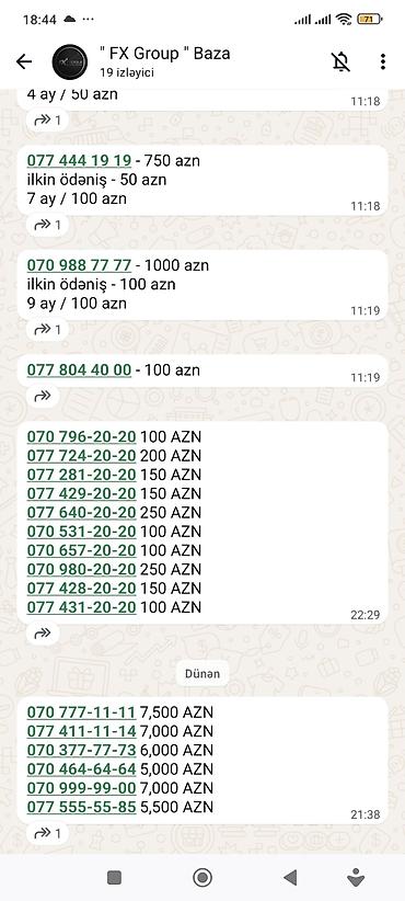 kreditle nomre satishi: Xüsusi və yadda qalan mobil nömrələr satılır. Seçimlər arasında — 10