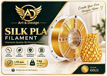 silk filament: ✨ **Art & Design – Premium Silk PLA Filament** 3D printerlər üçün — 1