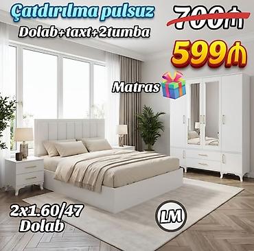 Yataq dəsti – Sifarişlə və yeni Dəst tərkibi: - Dolab: 2×1.60/47