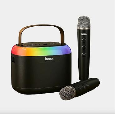 ipod mp3: Караоке колонка HOCO DS69 Vessel RGB с 2 микрофонами / Bluetooth — 1