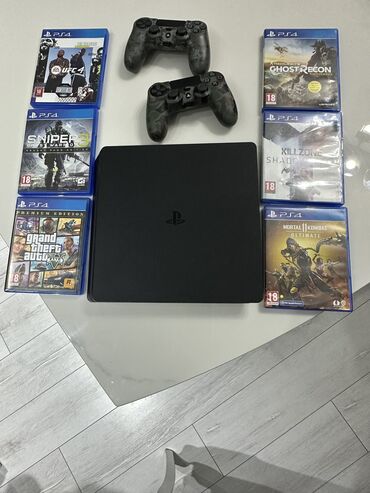 плейстейшн продаю: Продаю PS 4, 500 гб с 6 дисками и платными скаченными играми в