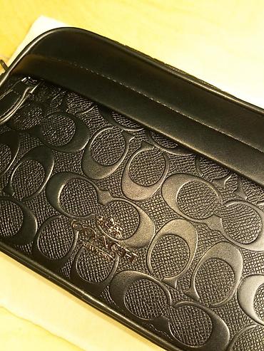 коуч барсетка: Сумка через плечо COACH, черная - Материал: натуральная кожа с — 1