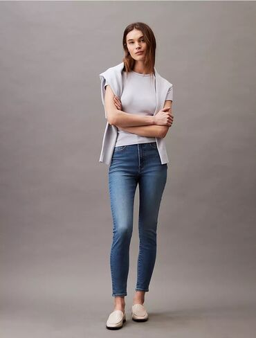 женские джинсы скинни: Скинни, Calvin Klein, Германия, Высокая талия
