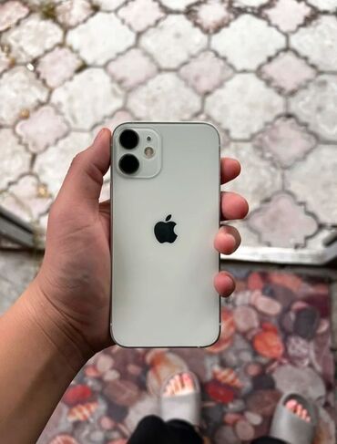 наушник с микрофоном: IPhone 12 mini, Колдонулган, 128 ГБ, Ак, Кулакчындар, Заряддоочу түзүлүш, Коргоочу айнек, 90 %