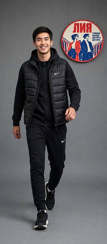 Спортивные костюмы: Мужской спортивный костюм, M, L, XL, Nike, Новый, цвет - Черный, Платная доставка — 3