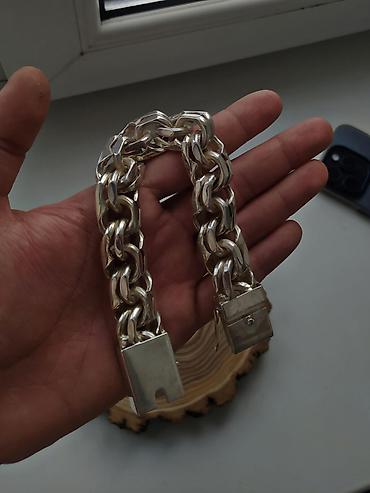 Серебряные цепочки: Серебряная цепь Бисмарк 38 гр 55 см Серебро 925 проба Ручная работа — 14