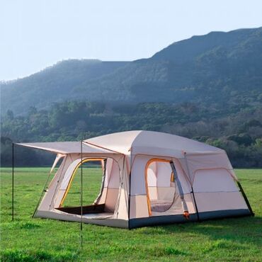 палатка одноместная: Палатка большая двухкомнатная с тентом для кемпинга и туризма BiCamp