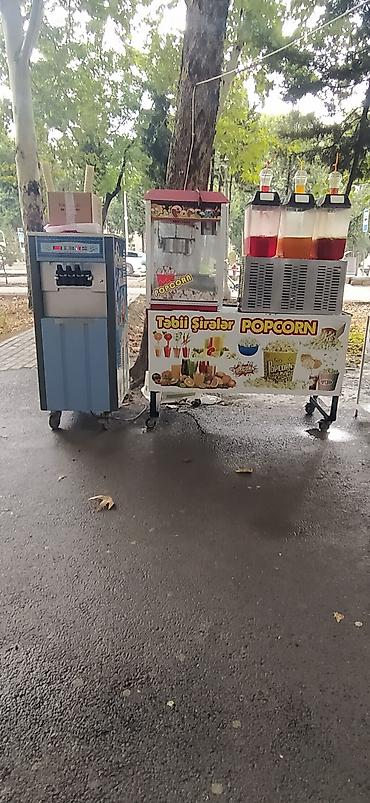 Popkorn, dondurma və təbii şirə satışı üçün komplekt avadanlıq paketi