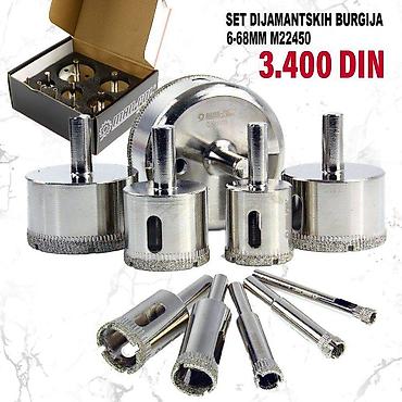 dalmastroj busilica: Set dijamantskih burgija M22450 – prečnici od 6 do 68 mm. Cena — 1