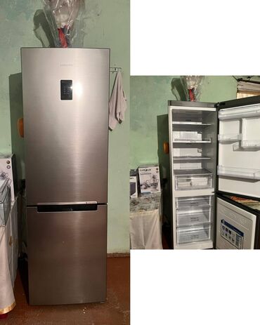Plitələr və bişirmə panelləri: Yeni 2 qapılı Samsung Soyuducu Satılır, rəng - Boz