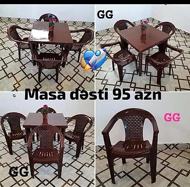 bag evlərində iş: Masa və oturacaq dəsti — 1