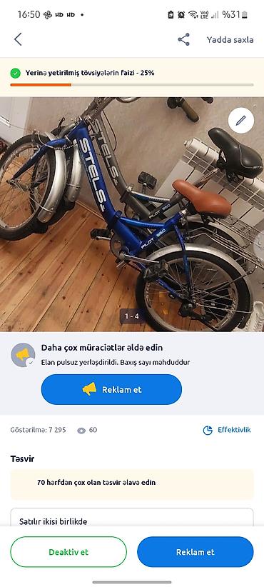 kreditle velosipedler: Biri 40 az təcili satılır — 1
