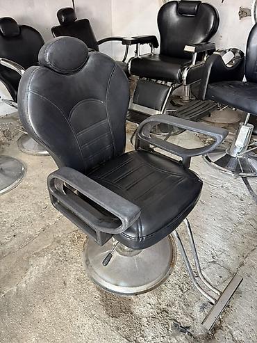 salon guzguler: Peşəkar bərbər/kosmetologiya kreslosu - Material: qara rəngli — 4
