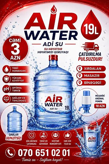 sərin su: AIR WATER – 19L adi su - Təbii mənbədən, yüksək keyfiyyətli içməli su — 1