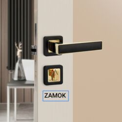 karkaz: Qapı tutacağı və kilid dəsti – modern dizayn - Rəng və üslub: Qara və