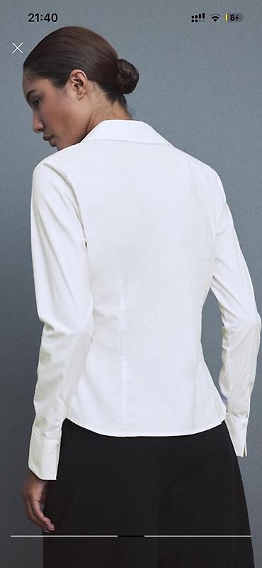 stradivarius xs: Stradivarius qadın köynəyi - Rəng: ağ - Ölçü: M (etiketlidir) — 4