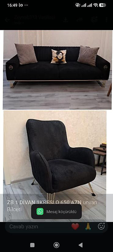 *ZB* *1 DİVAN 1KRESLO 650 AZN* unvan Bilceri