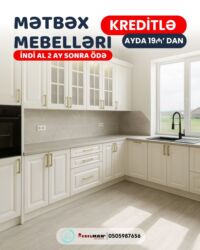 Sifarişlə mətbəx mebeli: Sifarişlə mətbəx dəsti, Özü çəkən petlələr, Mat laminat, Kredit var, Rayonlara çatdırılma, Pulsuz çatdırılma — 3