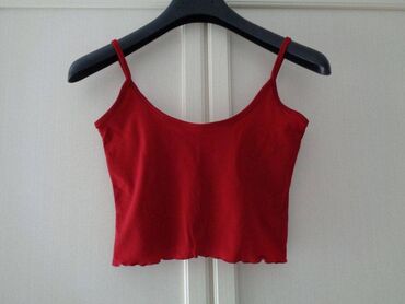 crop top c a: S (EU 36), Polyester, Single-colored, color - Burgundy